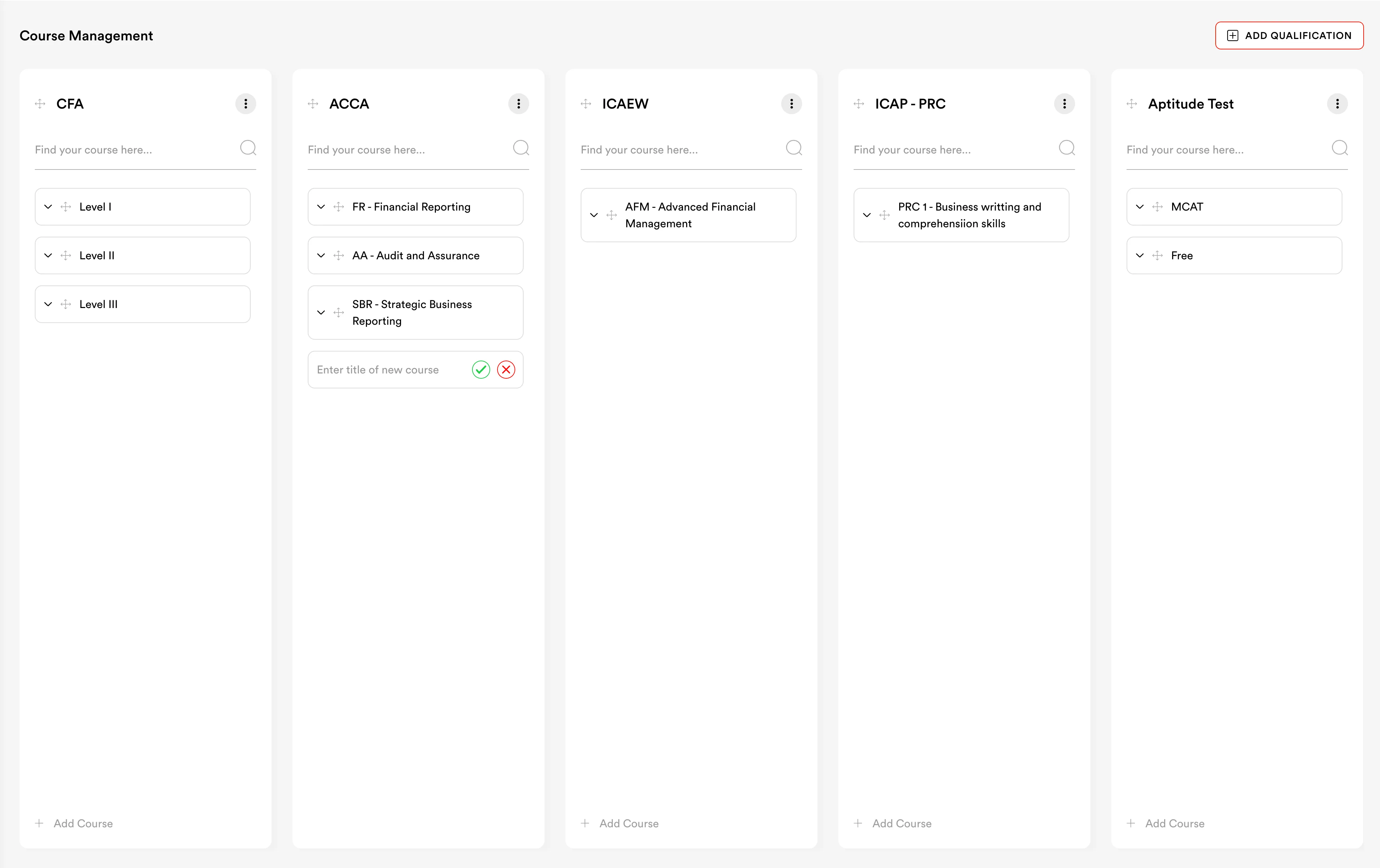 Learn360 course builder showing a course outline being edited