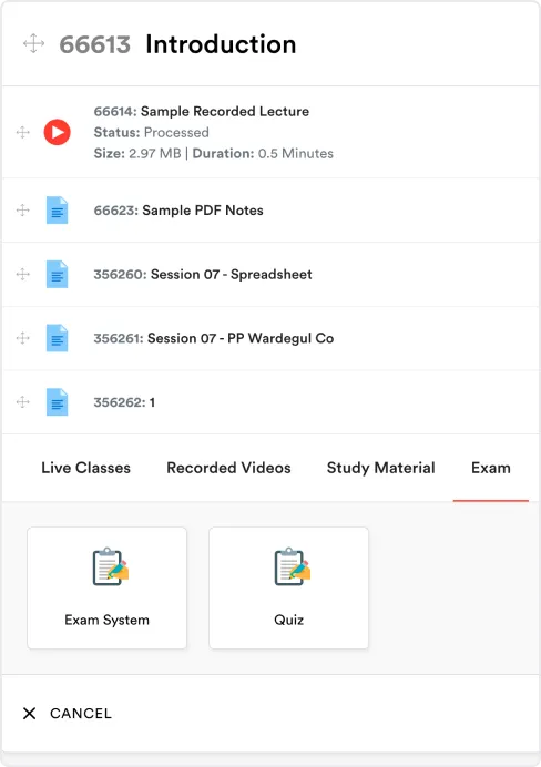 Learn360 mobile app showing an online exam