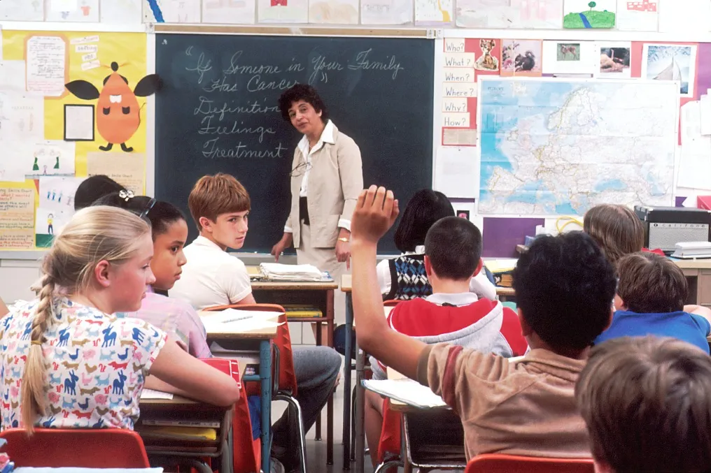 A teacher leading a class